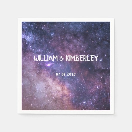 Serviette En Papier Voie Lactée Stars Sky Galaxy Mariage élégant (Devant)