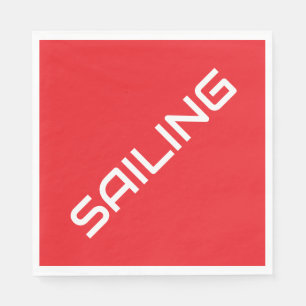 Serviette En Papier VOILE Fun Sleek Blanc Été Texte Sur Rouge Lumineux