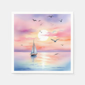 Serviette En Papier Voile sur la mer Calme (Devant)