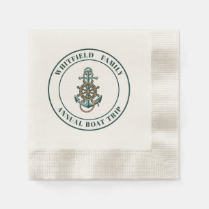 Serviette En Papier Voilier de Famille Nautique Personnalisé pour l'Ét