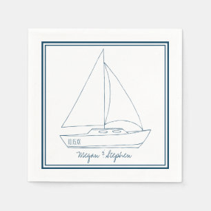 Serviette En Papier Voilier mariage