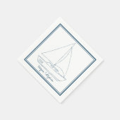 Serviette En Papier Voilier mariage (Coin)