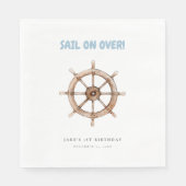 Serviette En Papier Voilier sur Nautical Anniversaire (Devant)