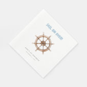 Serviette En Papier Voilier sur Nautical Anniversaire (Coin)