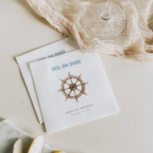 Serviette En Papier Voilier sur Nautical Anniversaire