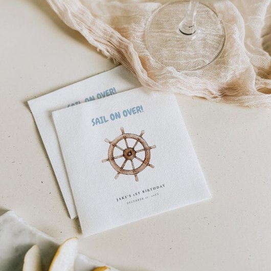 Serviette En Papier Voilier sur Nautical Anniversaire