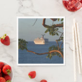 Serviette En Papier Voilier vers le coucher du soleil I Vacances de cr (En situation)