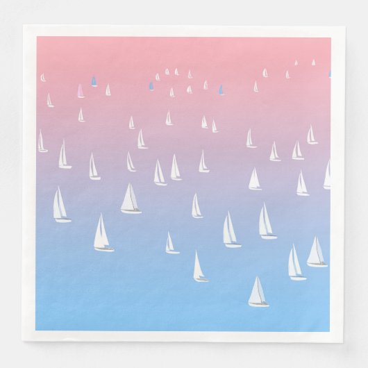 Serviette En Papier Voiliers de course en haute mer (Devant)