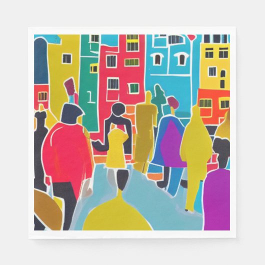 Serviette En Papier Voisins (Devant)