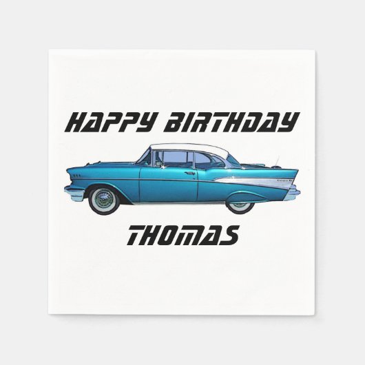 Serviette En Papier Voiture classique 1957 Chevy BelAire serviettes pe (Devant)