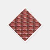 Serviette En Papier Voiture classique Chevy Bel Air Dodge Rouge Blanc  (Coin)