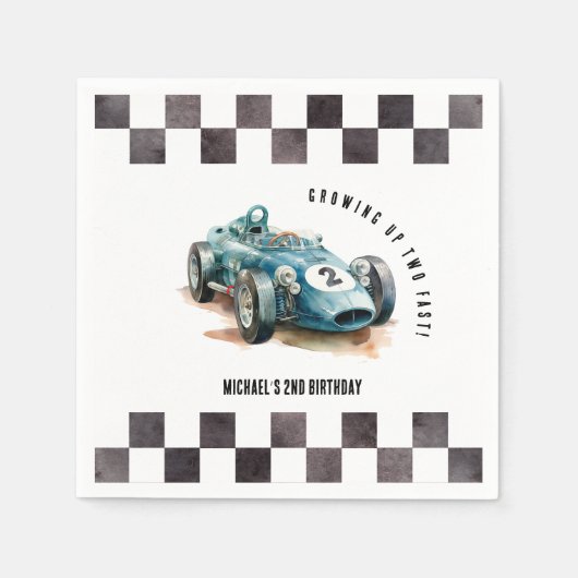 Serviette En Papier Voiture de course à 2 ans (Devant)