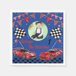 Serviette En Papier Voiture de course rouge et noire Fast One Photo 1e