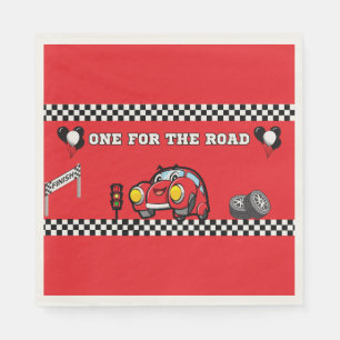 SERVIETTE EN PAPIER VOITURE DE COURSE STANDARD ROUGE, SERVIETTES DE RE