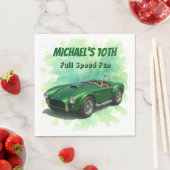 Serviette En Papier Voiture de course verte de fête d'anniversaire 10 (En situation)
