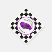 Serviette En Papier Voiture de course violette | Fête d'anniversaire p (Coin)