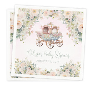 Serviette En Papier Voiture de princesse de conte de fées Fille Aquare
