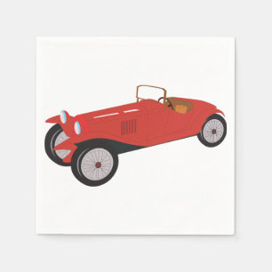 Serviette En Papier Voiture de sport rouge vintage Roadster décapotabl