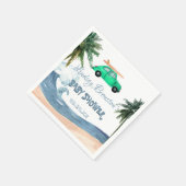 Serviette En Papier Voiture de surf Cocout Tree Blue Beach Baby shower (Coin)