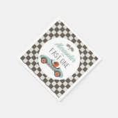 Serviette En Papier Voiture Fast One bleue Race Anniversaire (Coin)