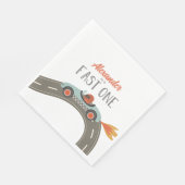 Serviette En Papier Voiture Fast One bleue Race Anniversaire (Coin)