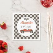 Serviette En Papier Voiture Fast One rouge course Anniversaire (En situation)