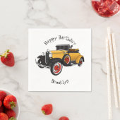 Serviette En Papier Voiture jaune classique 1931 (En situation)