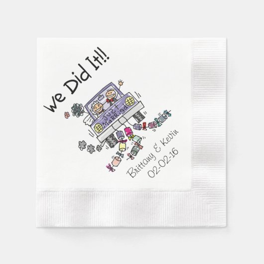 Serviette En Papier Voiture mariage Nous L'Avons Fait Papier Personnal (Devant)