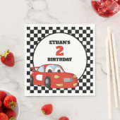 Serviette En Papier Voiture Red Race enfant 2e fête d'anniversaire (En situation)