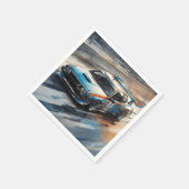 Serviette En Papier Voiture Sporty Blue Racing (Coin)
