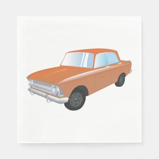 Serviette En Papier Voiture Tan Retro (Devant)
