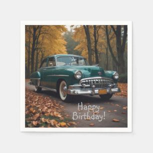 Serviette En Papier Voiture verte antique