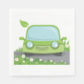 Serviette En Papier Voiture verte mignonne (Devant)