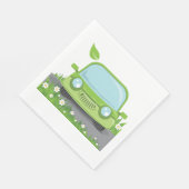 Serviette En Papier Voiture verte mignonne (Coin)