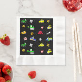 Serviette En Papier Voitures, Camions, Signes de circulation Fête d'an (En situation)
