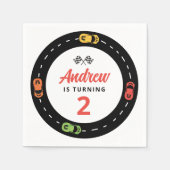 Serviette En Papier Voitures de course Boys 2e anniversaire (Devant)