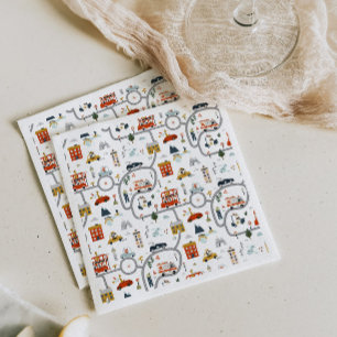 Serviette En Papier Voitures de ville adorable Anniversaire