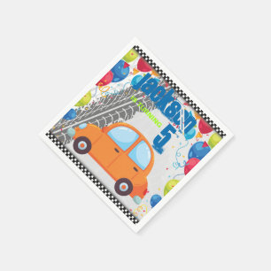 Serviette En Papier Voitures et pistes Design d'anniversaire