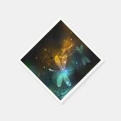 Serviette En Papier Vol de libellule verte lumineuse (Coin)