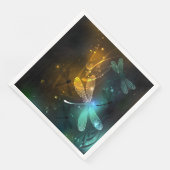 Serviette En Papier Vol de libellule verte lumineuse (Coin)