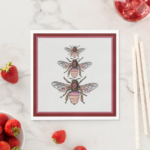 Serviette En Papier Vol des abeilles parties scintillant