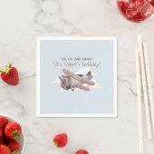 Serviette En Papier Vol temps, avion bleu Voyage (En situation)