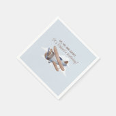 Serviette En Papier Vol temps, avion bleu Voyage (Coin)