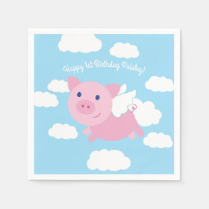 Serviette En Papier Voler Cochon Anniversaire Fête Enfants