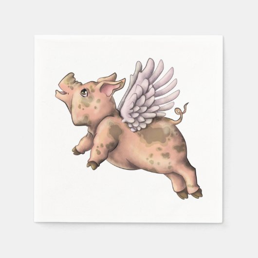 Serviette En Papier Voler des cochons (Devant)