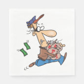 Serviette En Papier Voleur volant de l'argent (Devant)