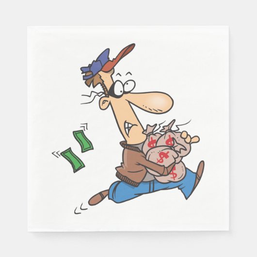 Serviette En Papier Voleur Voler De L'Argent (Devant)