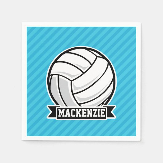 Serviette En Papier Volley-ball ; Bleu ciel (Devant)