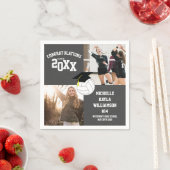 Serviette En Papier Volleyball Graduation Sports Grey (En situation)