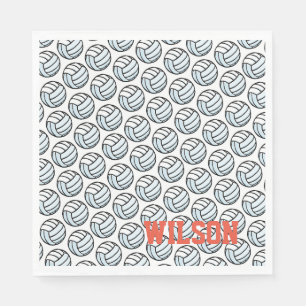 Serviette En Papier Volleyball Sports Nom de la fête Équipe Couleurs A